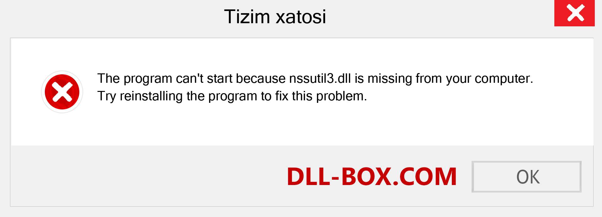 nssutil3.dll fayli yo'qolganmi?. Windows 7, 8, 10 uchun yuklab olish - Windowsda nssutil3 dll etishmayotgan xatoni tuzating, rasmlar, rasmlar